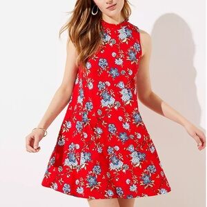 NWT LOFT Red and Blue Sleeveless dress size SP